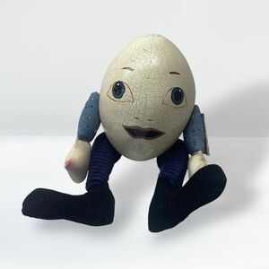HUMPTY DUMPTY Primitive Painted Doll Egg Folk Figure Shelf Sitter 10" JoAnn